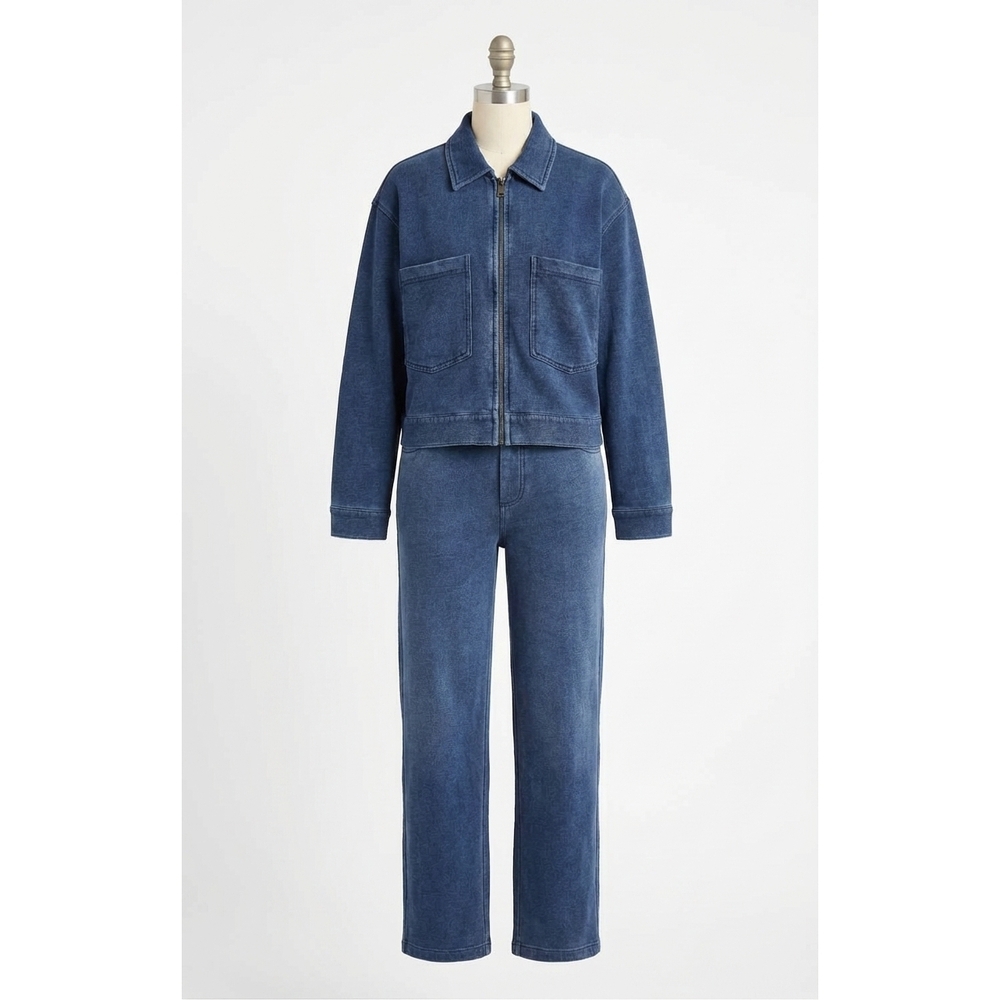 NEW Z SUPPLY women's heritage knit denim jacket in indigo